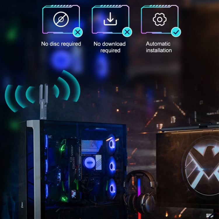 COMFAST 972AX WiFi 6 USB Adapter - 5400Mbps Wireless Network Card Plug & Play