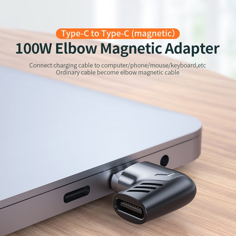 100W USB-C Magnetic Charging Adapter - 90° Elbow PD Fast Charge Connector