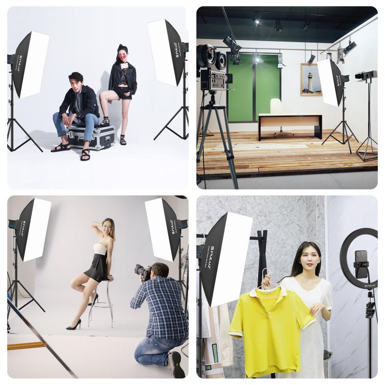 PULUZ 120W Photo Studio Strobe Flash Light Kit - Softbox, Reflector & Tripod Set