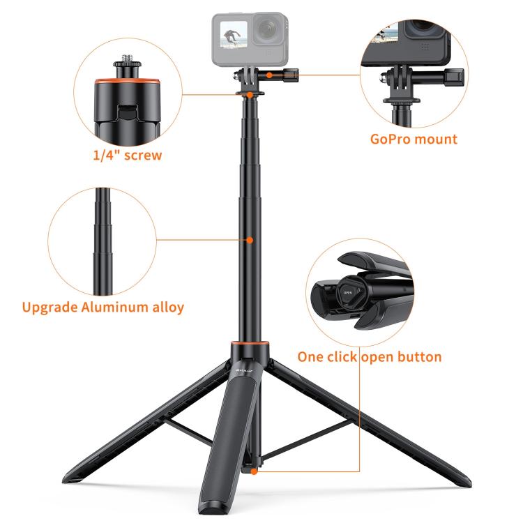 PULUZ 1.3m Action Camera Selfie Stick Tripod Vlog Live Streaming Holder