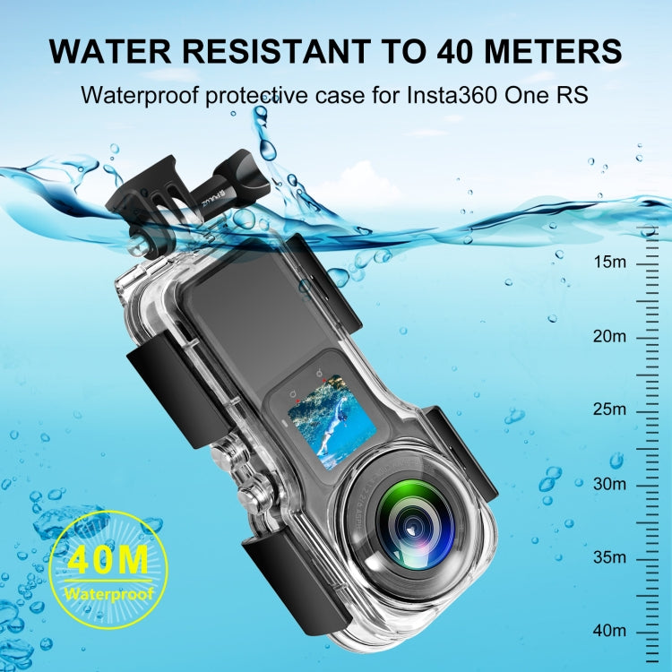 Insta360 One RS 1-Inch 360 Edition Waterproof Case - PULUZ 40m Underwater Housing