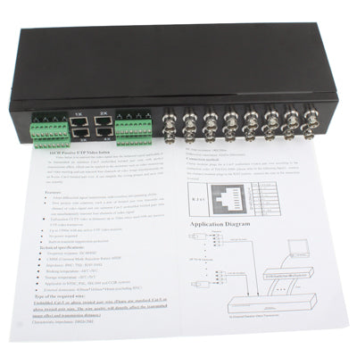 16 Channel Passive UTP Video Transceiver - Rack Mount CCTV Balun