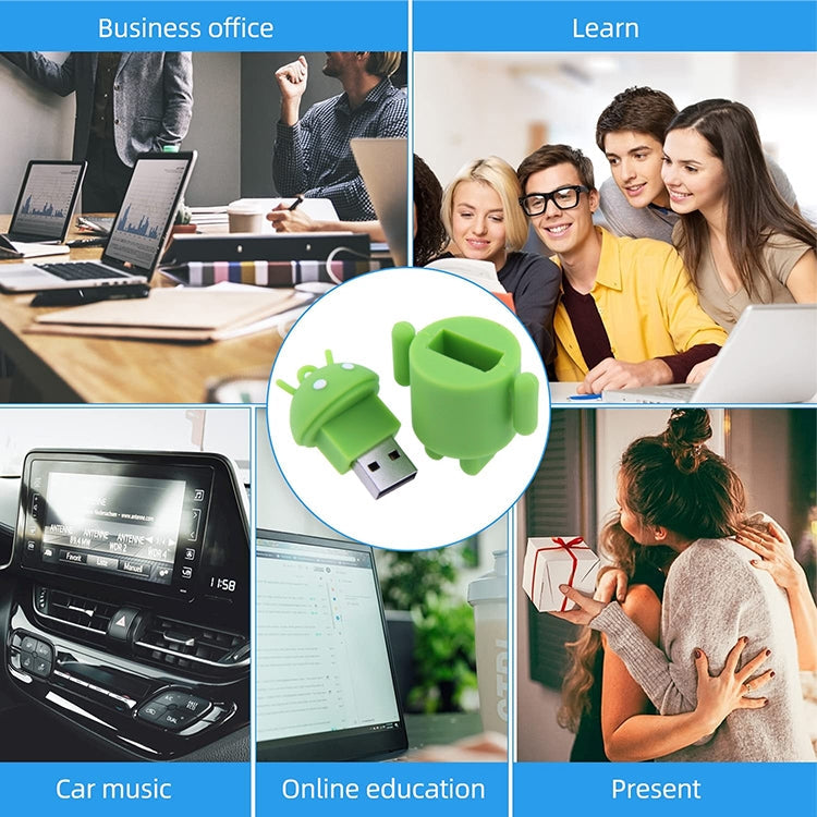 8GB Android Robot USB Flash Drive - Green Novelty Memory Stick