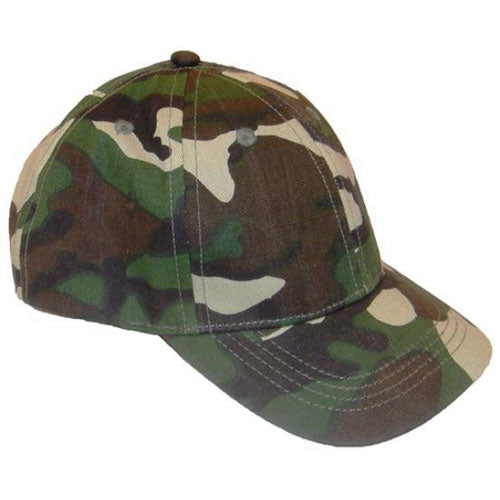 Camouflage baseball cap on a white background
