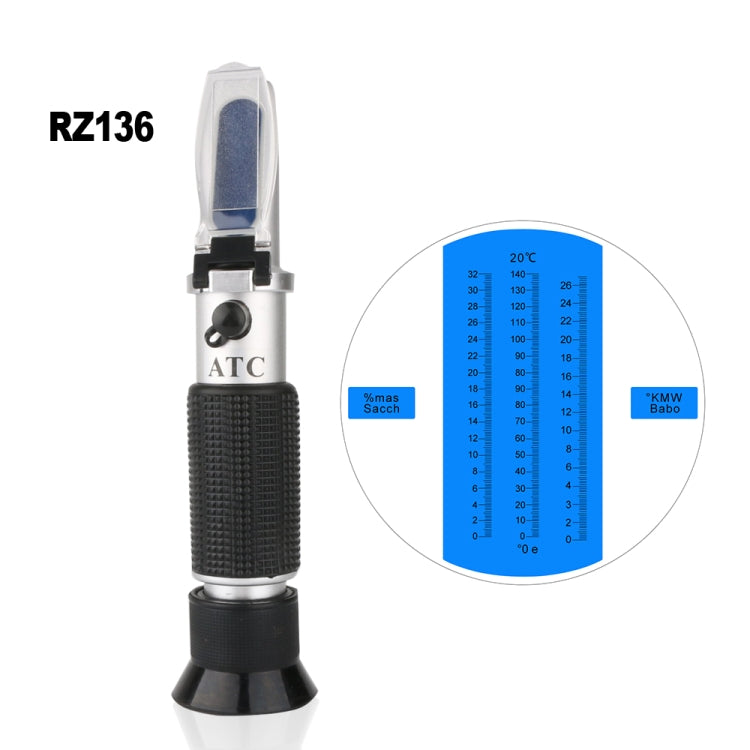 RZ136 Refractometer Fruit Wine Meter Sugar Portable Auto Brix 0~32% Alcohol 0~26% Fruit Juice Wine Sugar Meter Refractometer
