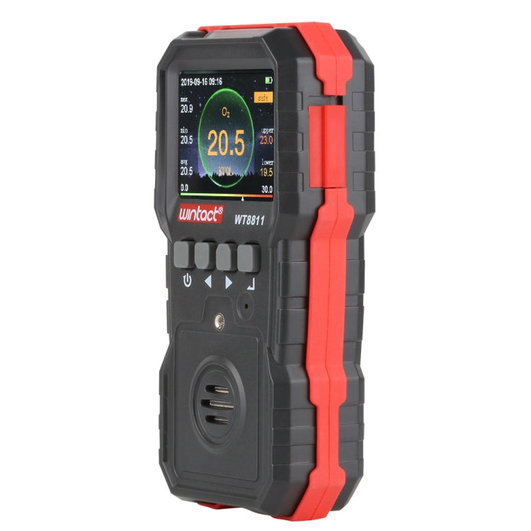 WINTACT WT8811 4-in-1 Rechargeable Gas Monitor | CO, O₂, H₂S & Combustible Gas Detector | Pro-Grade Safety Alarm