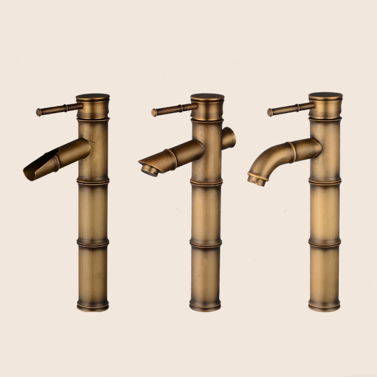 Antique Retro Hot Cold Water Bathroom Counter Basin Bamboo Waterfall Basin Copper Faucet, Breaking 2 Knots, Breaking 3 Knots, Early 2 Knots, Early 3 Knots, Elbow 2 Knots, Elbow 3 Knots