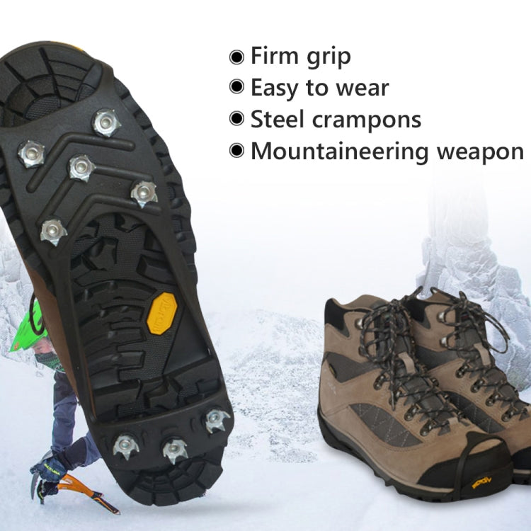 Ice Cleats for Shoes - 8 Teeth Anti-Slip Snow Grips | Winter Traction Crampons