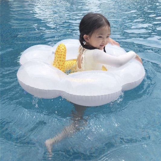 Children Sun Flower Seat Ring Swimming Ring Baby Inflatable Lifebuoy with Pillow, Sun Flower Seat Ring