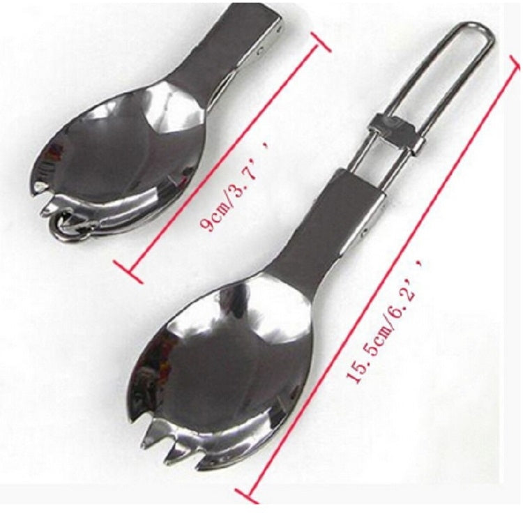 Folding Camping Spork Set - 2 Pack Stainless Steel Fork Spoon Combo for Hiking & Outdoor Picnics