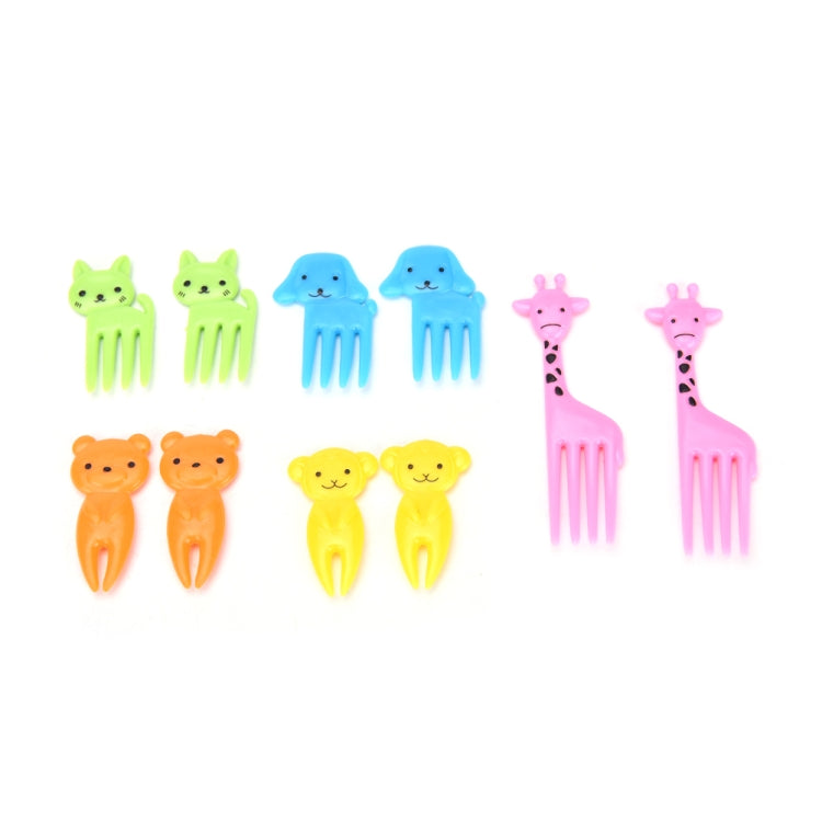 Children's Cartoon Animal Fruit Forks - 5 Sets of 10 Bento Decoration Picks