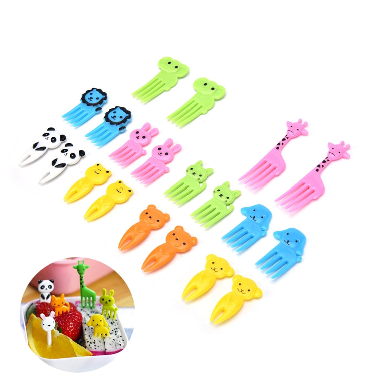 Children's Cartoon Animal Fruit Forks - 5 Sets of 10 Bento Decoration Picks