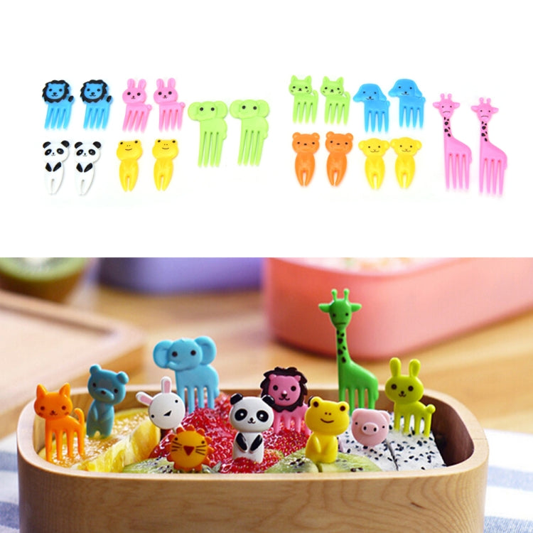 Children's Cartoon Animal Fruit Forks - 5 Sets of 10 Bento Decoration Picks