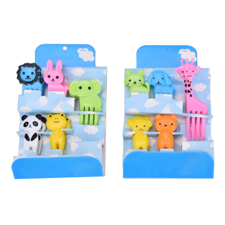 Children's Cartoon Animal Fruit Forks - 5 Sets of 10 Bento Decoration Picks