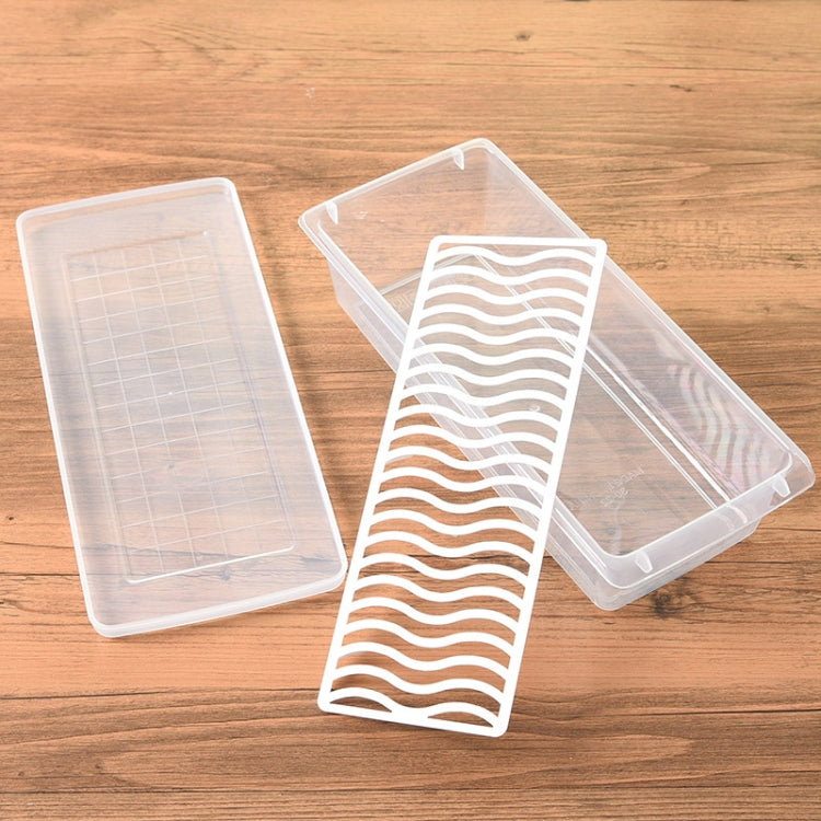 Kitchen Refrigerator Drainable Fresh-Keeping Box Food Plastic Sealed Freezer Storage Box Fish Fresh Box, 27x20x5.5cm, 27x11x6cm
