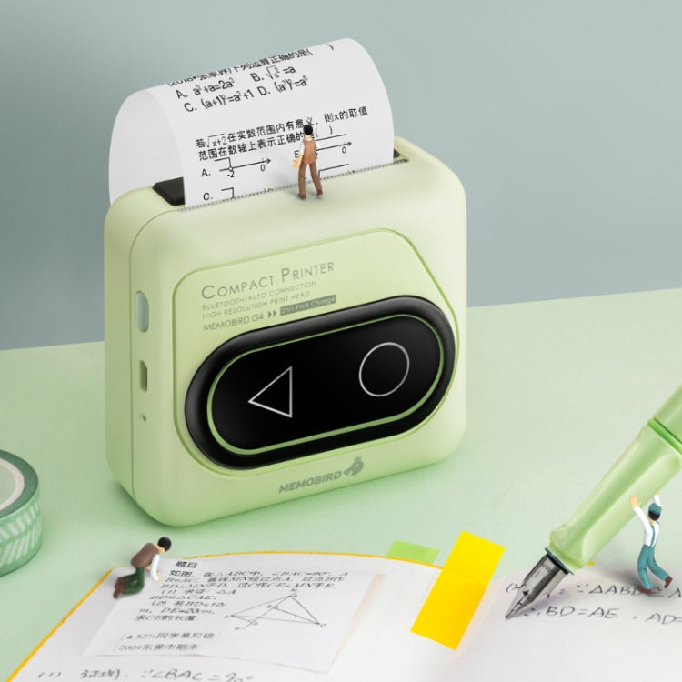 Memobird G4 Handheld Home Student Search Question Graffiti Notes Portable Bluetooth Thermal Printer, Avocado Green, Peach Powder, Classic White