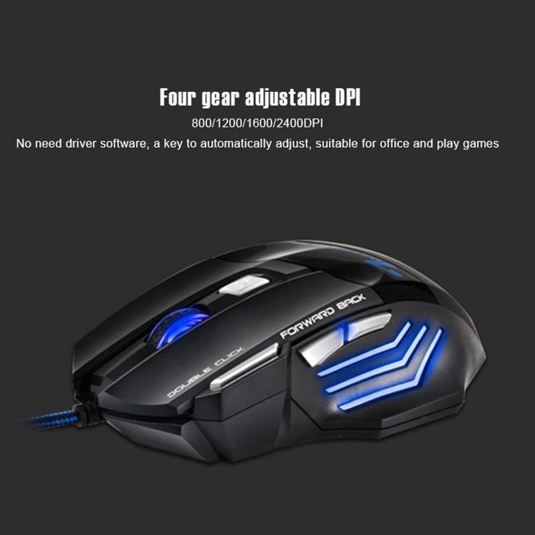 IMICE X7 Wired Gaming Mouse - 2400 DPI, 7 Programmable Buttons, RGB Breathing Light