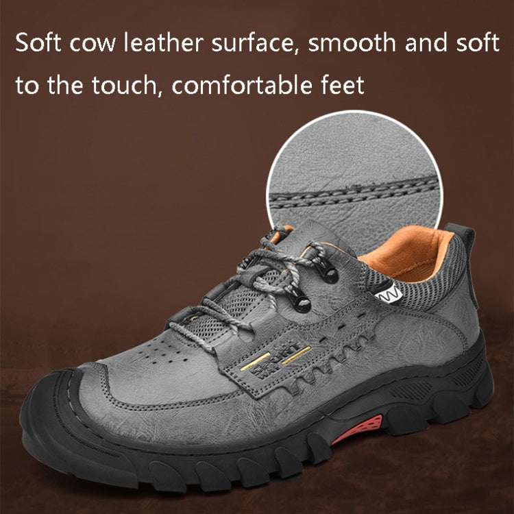 Men’s Autumn Leather Hiking Shoes – Non-Slip Thick Sole Outdoor Boots