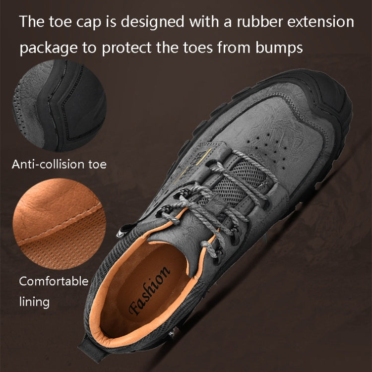 Men’s Autumn Leather Hiking Shoes – Non-Slip Thick Sole Outdoor Boots