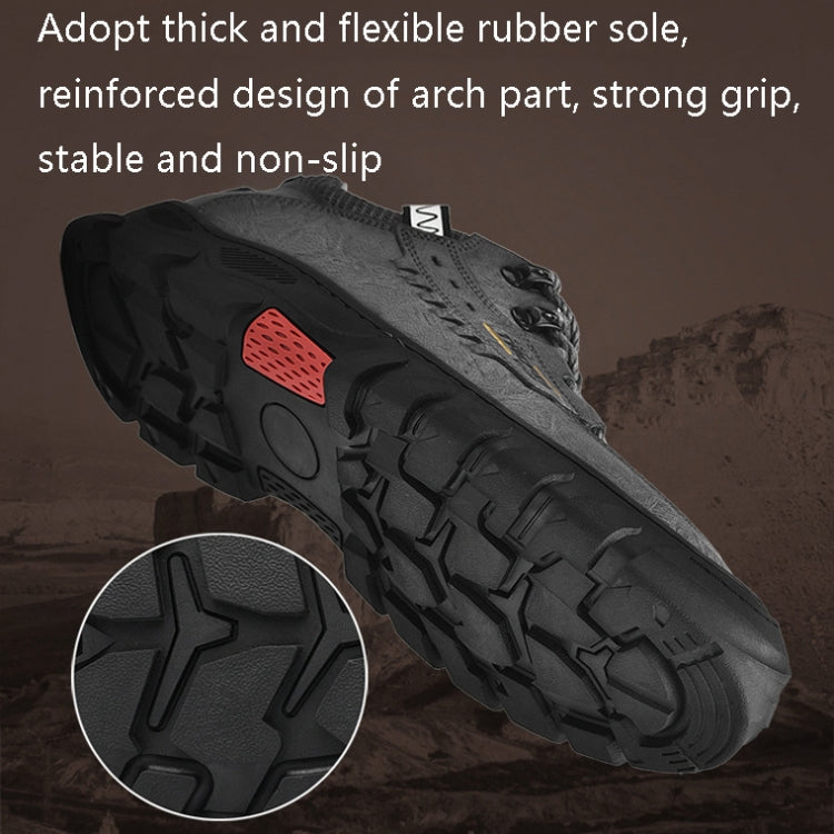 Men’s Autumn Leather Hiking Shoes – Non-Slip Thick Sole Outdoor Boots