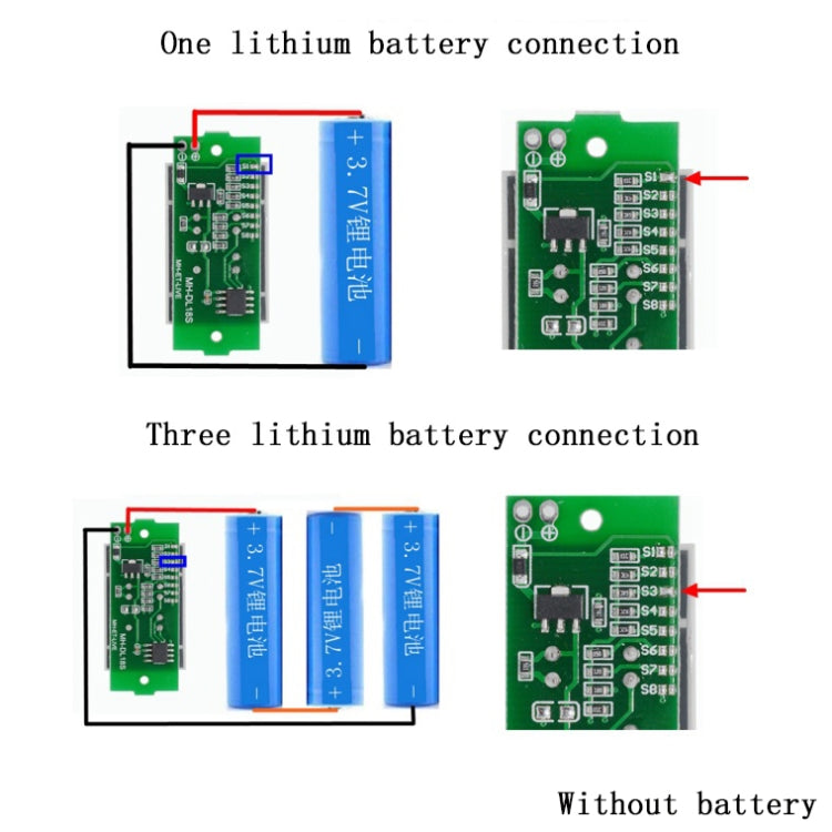 Lithium Battery Fuel Gauge Display Module - LED Capacity Indicator (Green/Blue)
