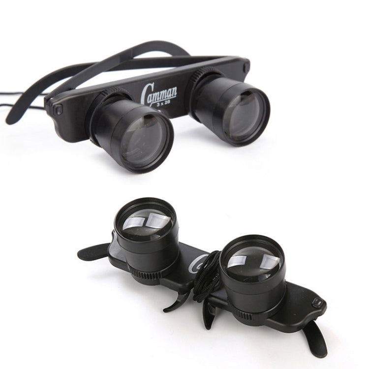 Fishing Binoculars 3x28 - Adjustable Focus Glass Optics with Zippered Case