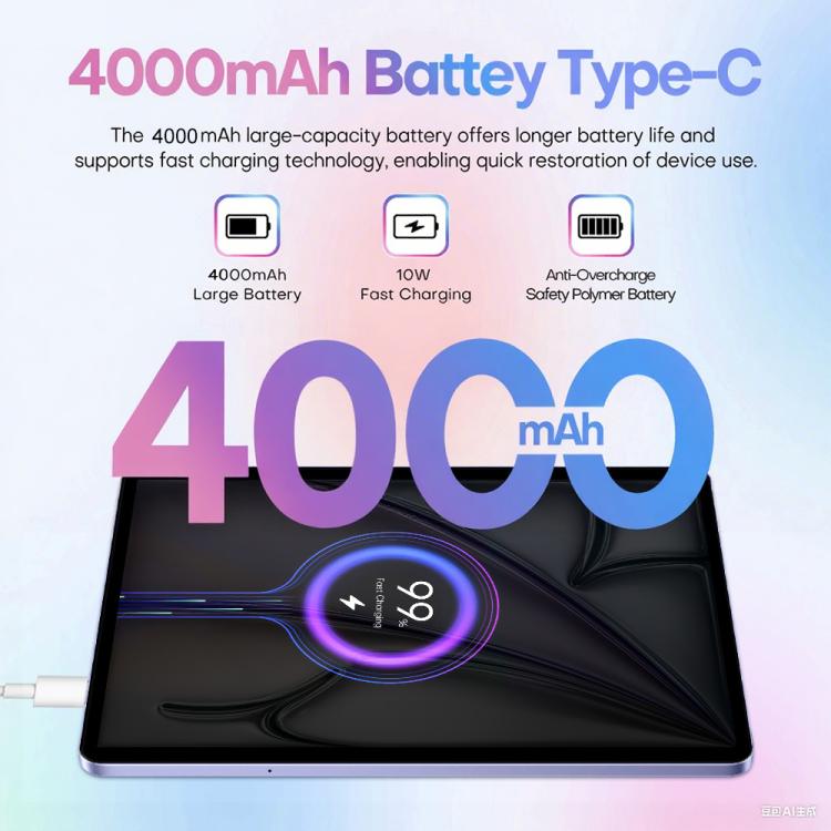 Pad 8 Pro 10.1" 4G LTE Android Tablet - 4GB RAM 32GB Storage with Keyboard, Mouse & Case