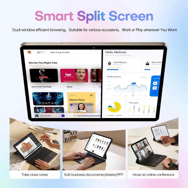 Pad 8 Pro 10.1" 4G LTE Android Tablet - 4GB RAM 32GB Storage with Keyboard, Mouse & Case