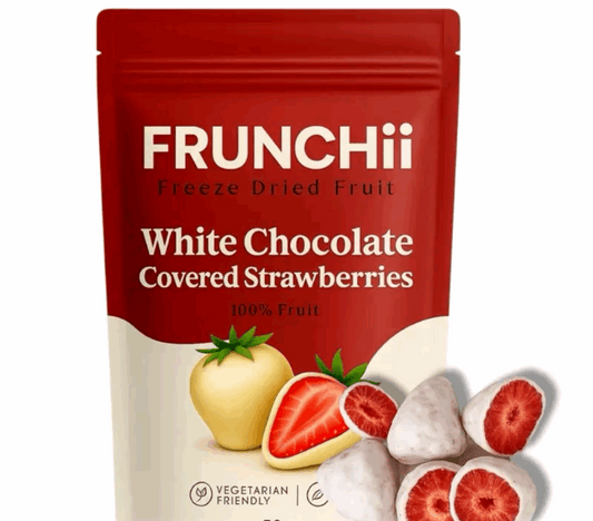 Freeze-dried white chocolate strawberries 50g pouch