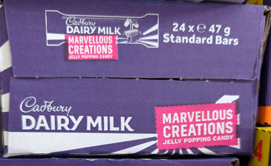 Cadbury Dairy Milk Marvellous Creations – 24 x 47g Bars (Jelly Popping Candy)