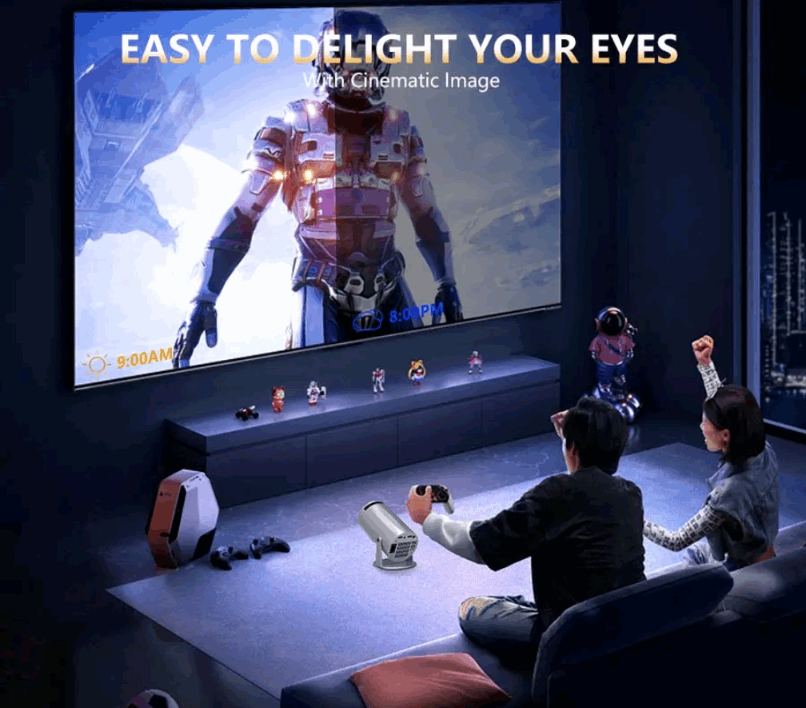 Modern mini projector for movies and gaming