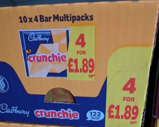 Cadbury Crunchie Multipack – 10 x 4-Bar Packs (40 Bars Total) – Only £17