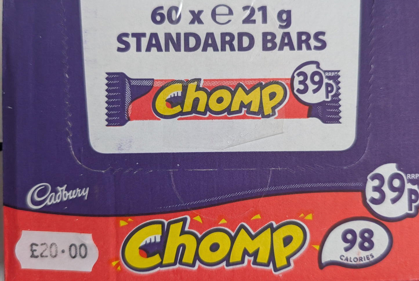 Cadbury Chomp Bars – Box of 60 (21g each)