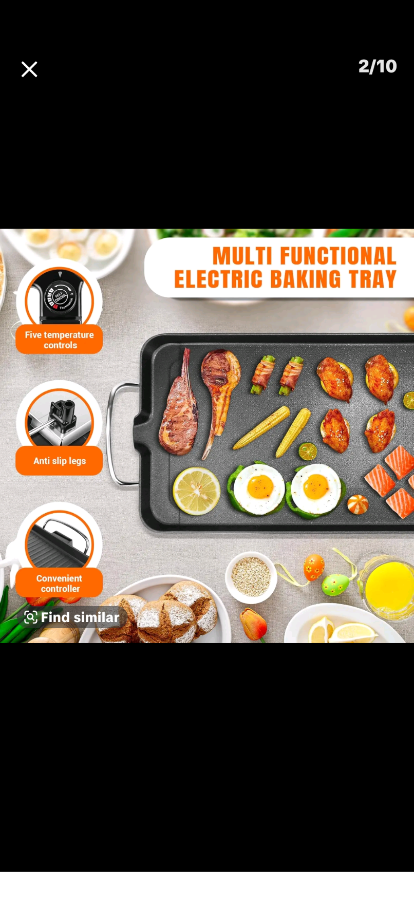 Multi-Functional Electric Baking Tray & Grill – XXL Flat Plate Cooker