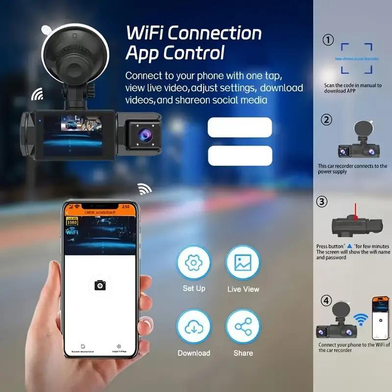 3-Channel Dash Cam with WiFi & 32GB Memory – Front, Inside & Rear Recording Ex store hartlepool