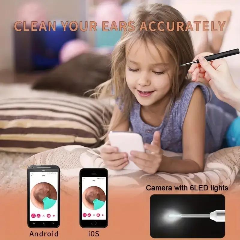 Soft silicone scoop earwax cleaning kit with live view camera