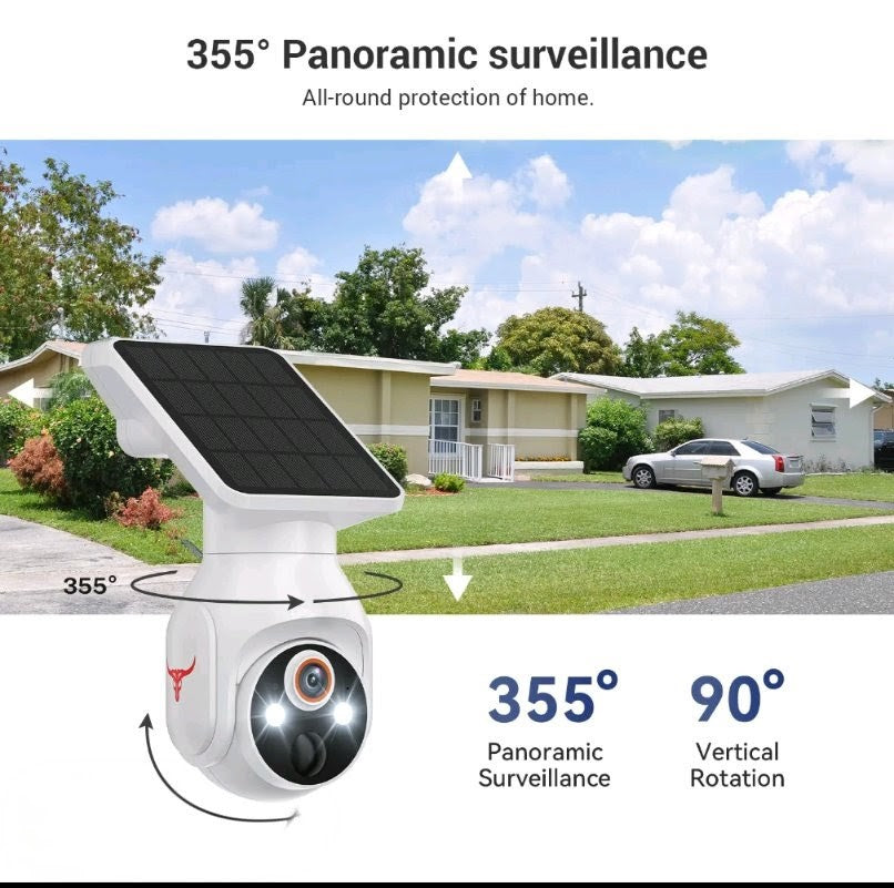 Solar Powered Outdoor Security Camera – 1080p HD, Two-Way Talk, Night Vision, AI Motion Detection