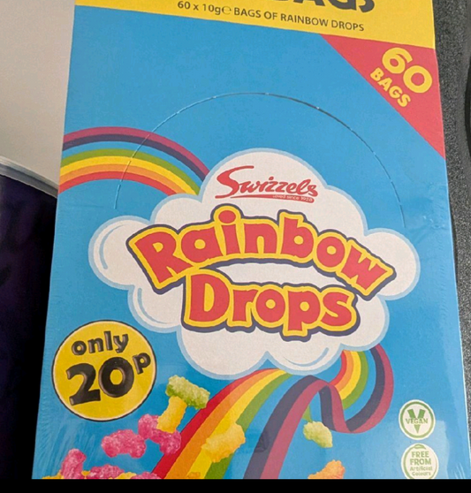Swizzels Rainbow Drops – Box of 60 x 10g Bags
