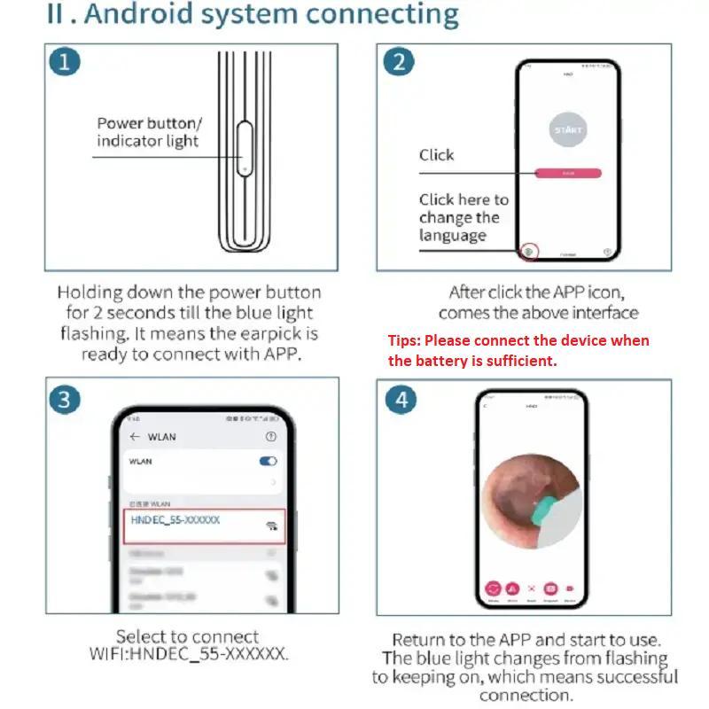 Smart otoscope ear camera home cleaning device minor wax removal