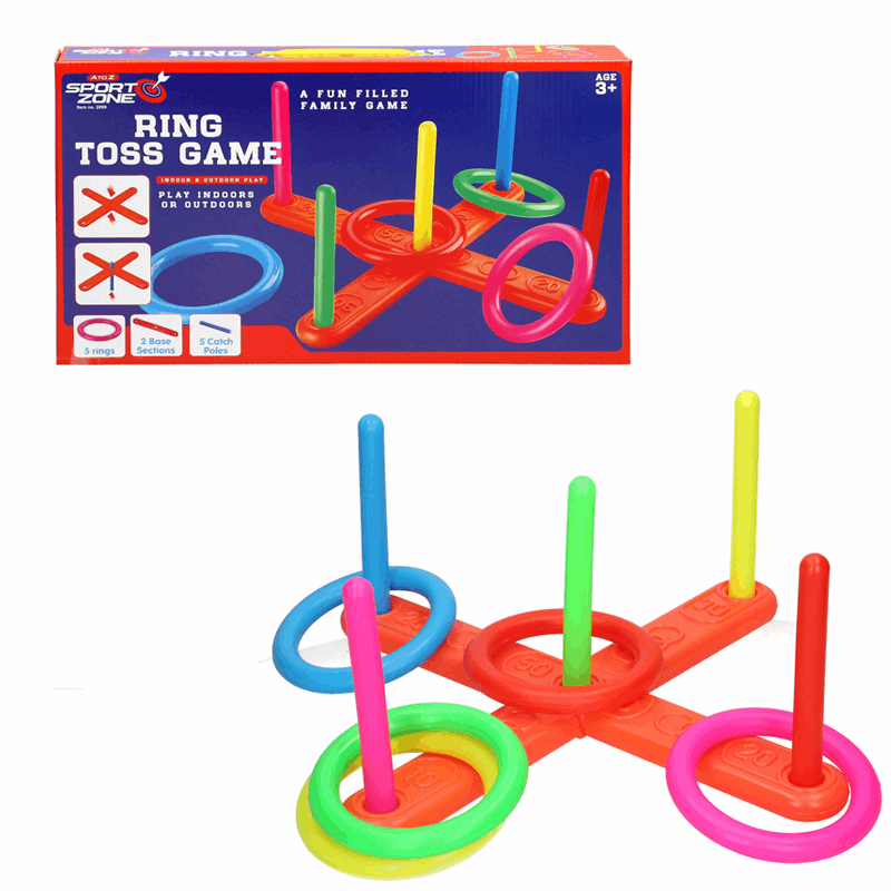 PLASTIC HOOP RING QUOITS TOSS TOSSING GAME SET SUMMER OUTDOOR FUN FAMILY KIDS U&C Solutions Ltd