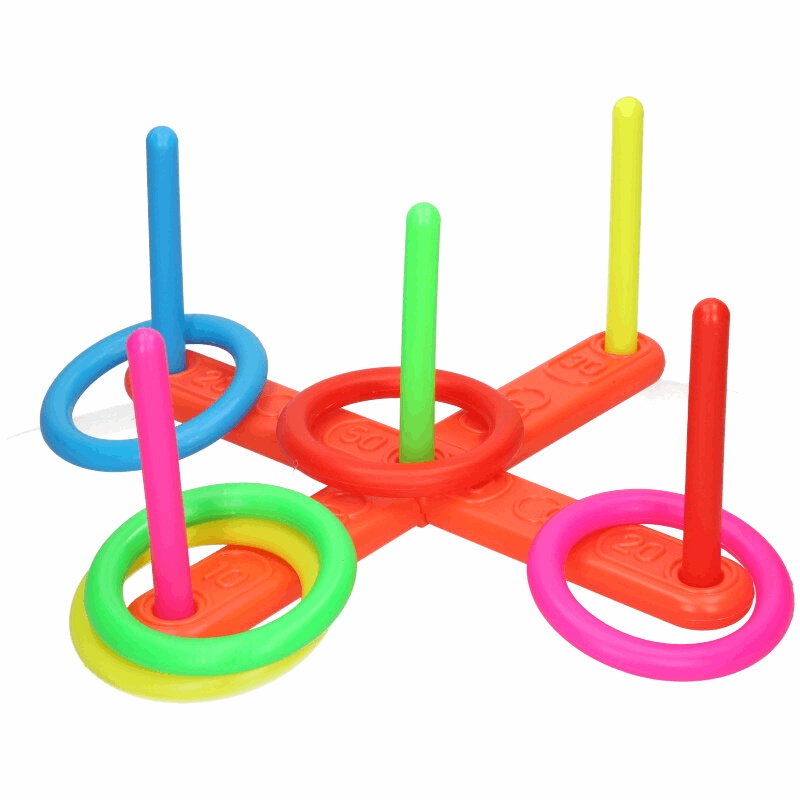 PLASTIC HOOP RING QUOITS TOSS TOSSING GAME SET SUMMER OUTDOOR FUN FAMILY KIDS U&C Solutions Ltd